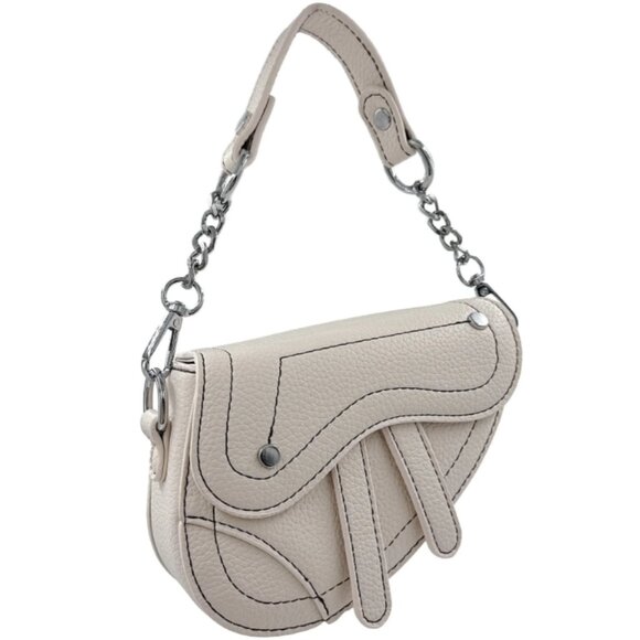 Handbags - NWT Ivory Maxine Mini Saddle Bag